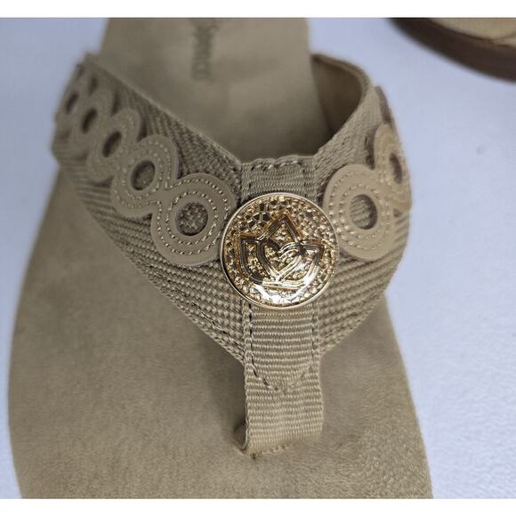 Spenco Sandals Womens 8.5 D Tierra Flip Flops Thong Slip On Tan Comfort Shoes - Picture 7 of 9